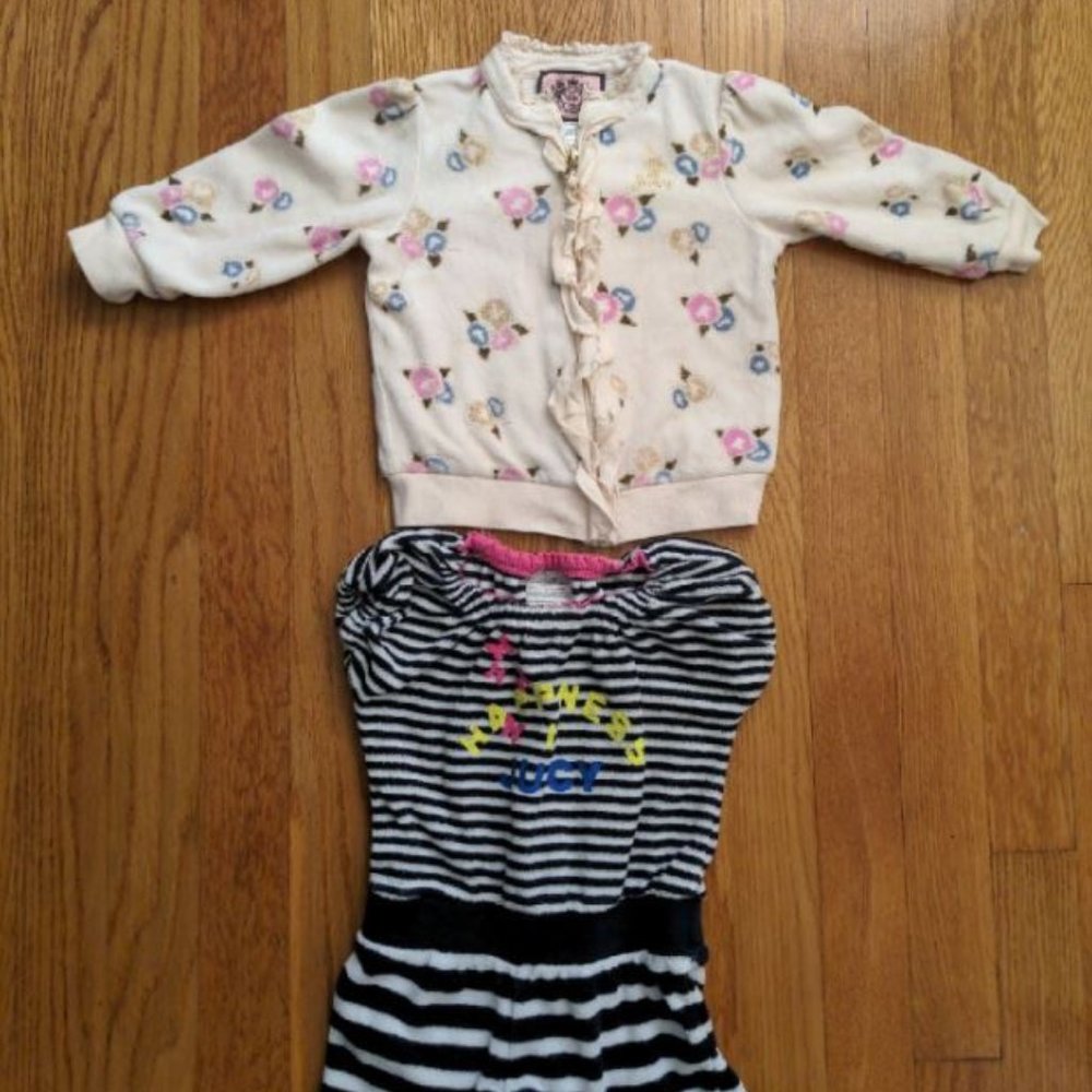 2 PIECE JUICY COUTURE BABY TODDLER CLOTHING BUNDLE DRESS TOPS PANTS 12 - 18 M